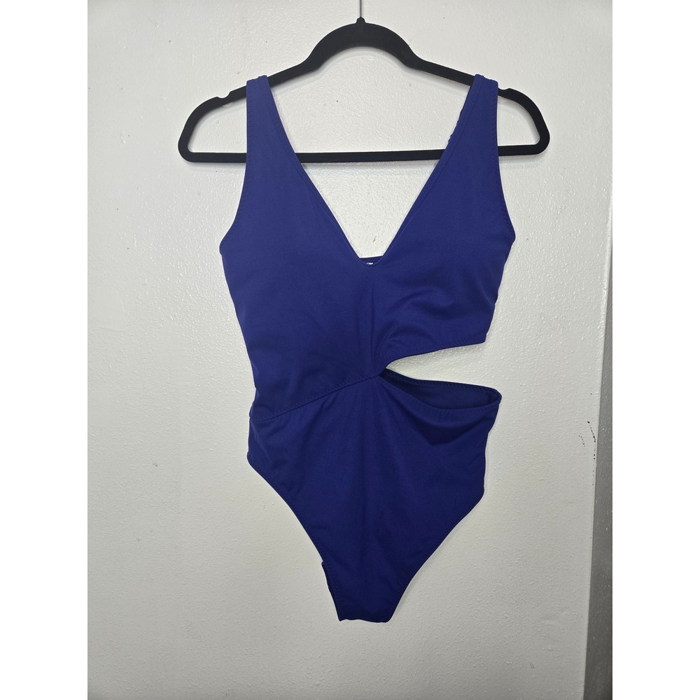 Fabletics Seaside Cutout One Piece Swimsuit Admiral Blue Medium‎ Women Vacation